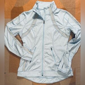 Powder Blue Mesh-Inset Full-Zip Active Jacket, M